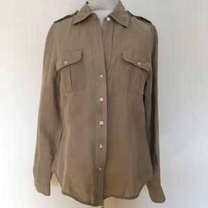 Banana Republic tan linen shirt